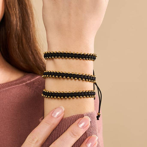 Or x Noir | Bracelet DOT de l'amitié